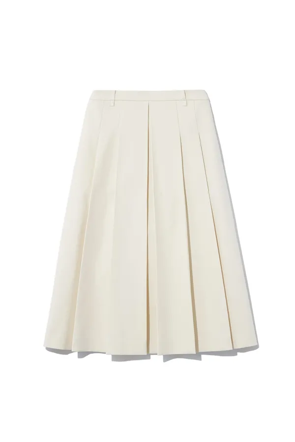 INVERTED PLEATS SKIRT [IVORY]