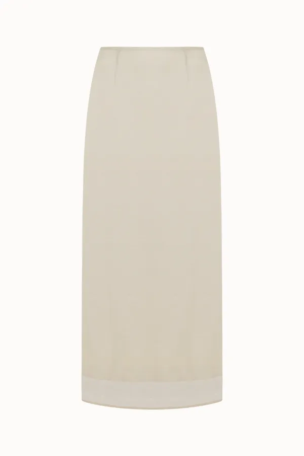 [3차 리오더]Sheer H-Line long Skirt[LMBFSP25SK5401]-Beige