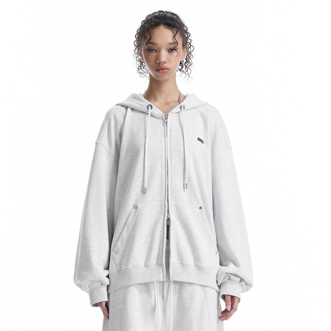 트리밍버드 Embossed Logo Set-up Zip-up Hoodie [ Light Gray ] 상품 이미지 1