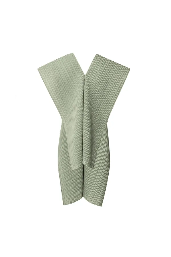 AUBE PLEATS MUFFLER [GREEN]