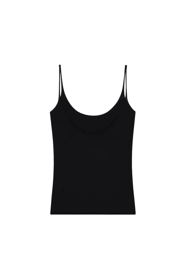 SUPIMA MINIMAL STRAP TOP (BLACK)