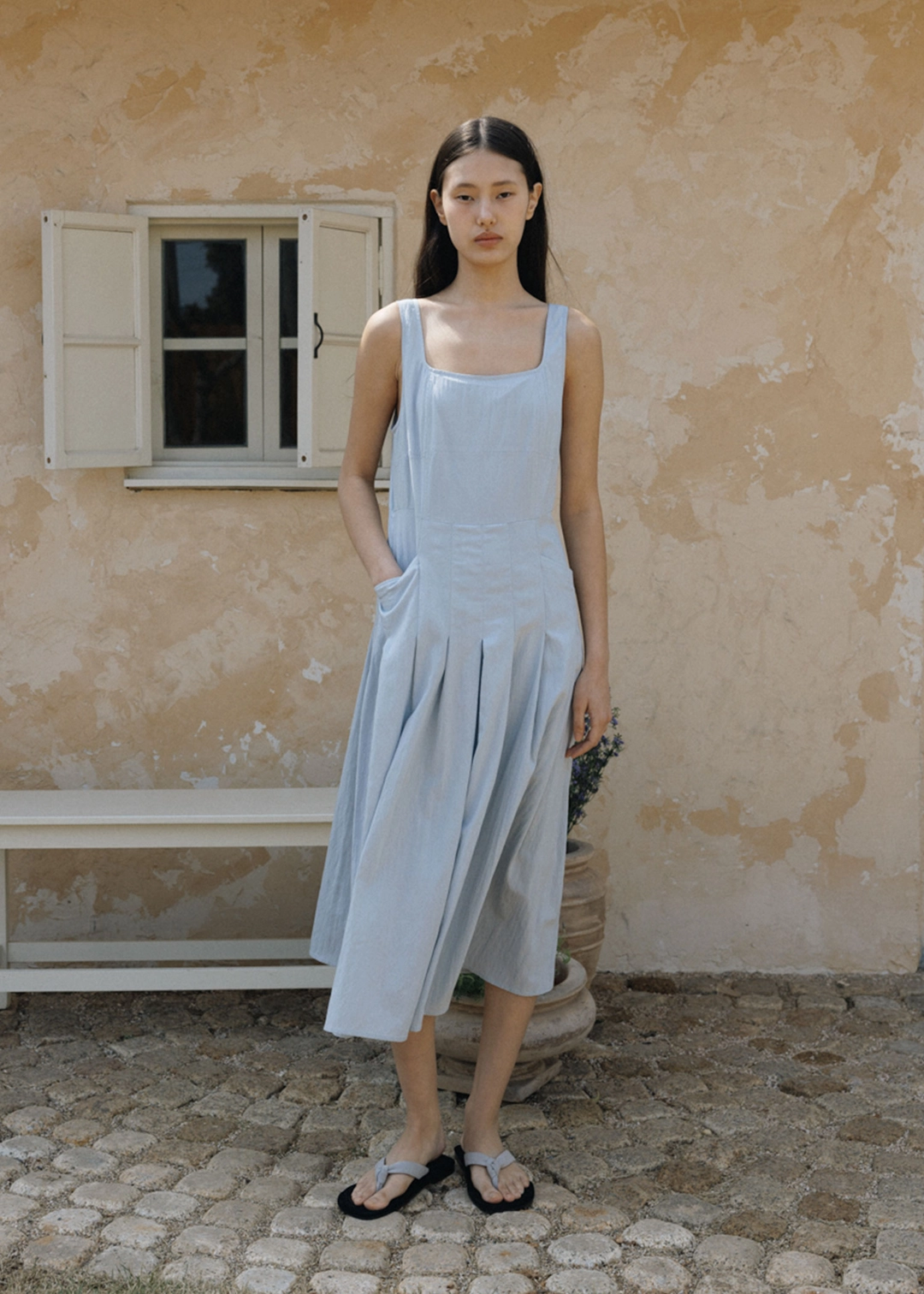 더라이 Pocket Pleated Dress(Light Blue) 상품 이미지 2