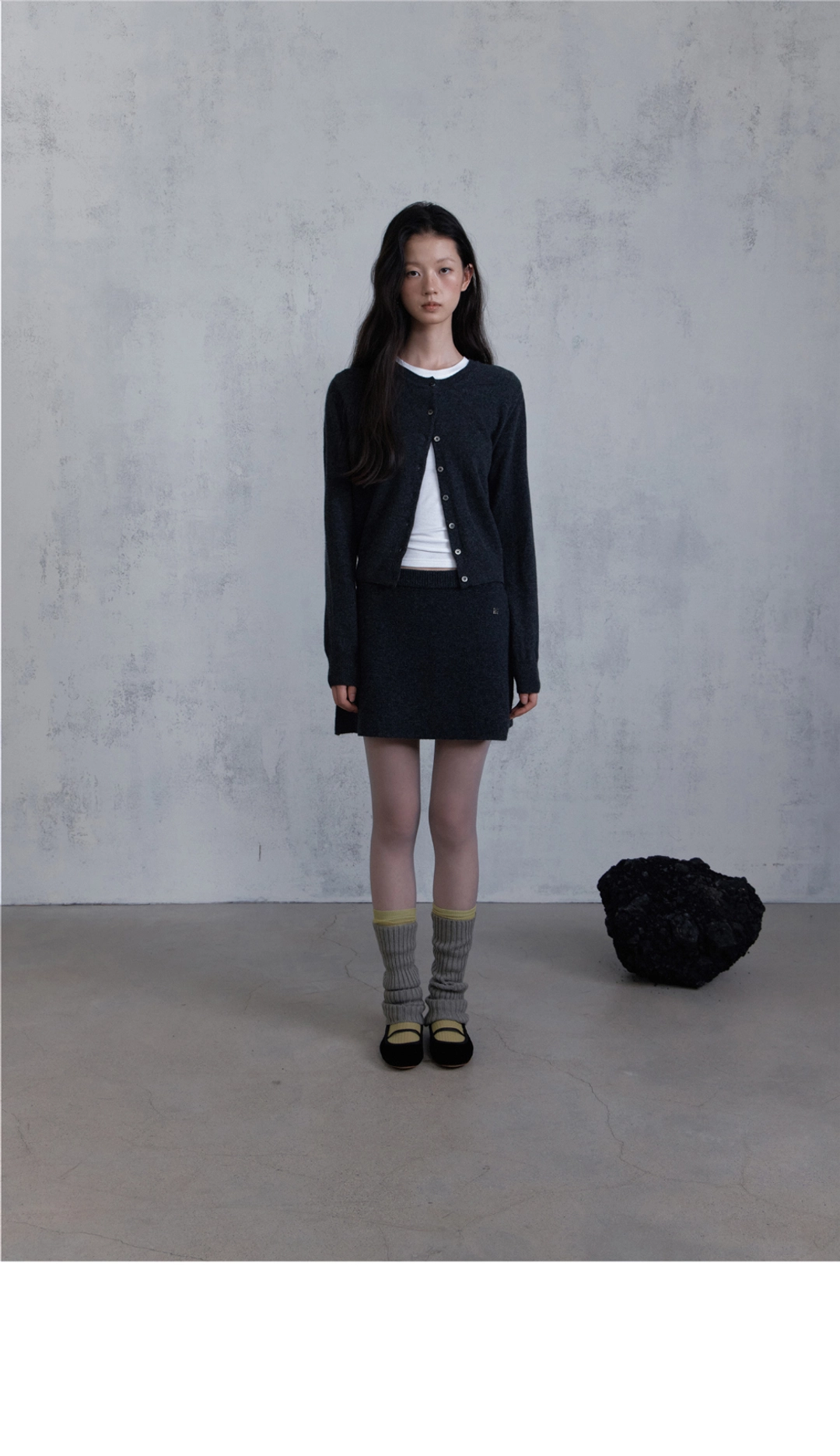 오디에스 Exclusive [Cashmere] Time Knit Skirt (Black) 상품 이미지 2