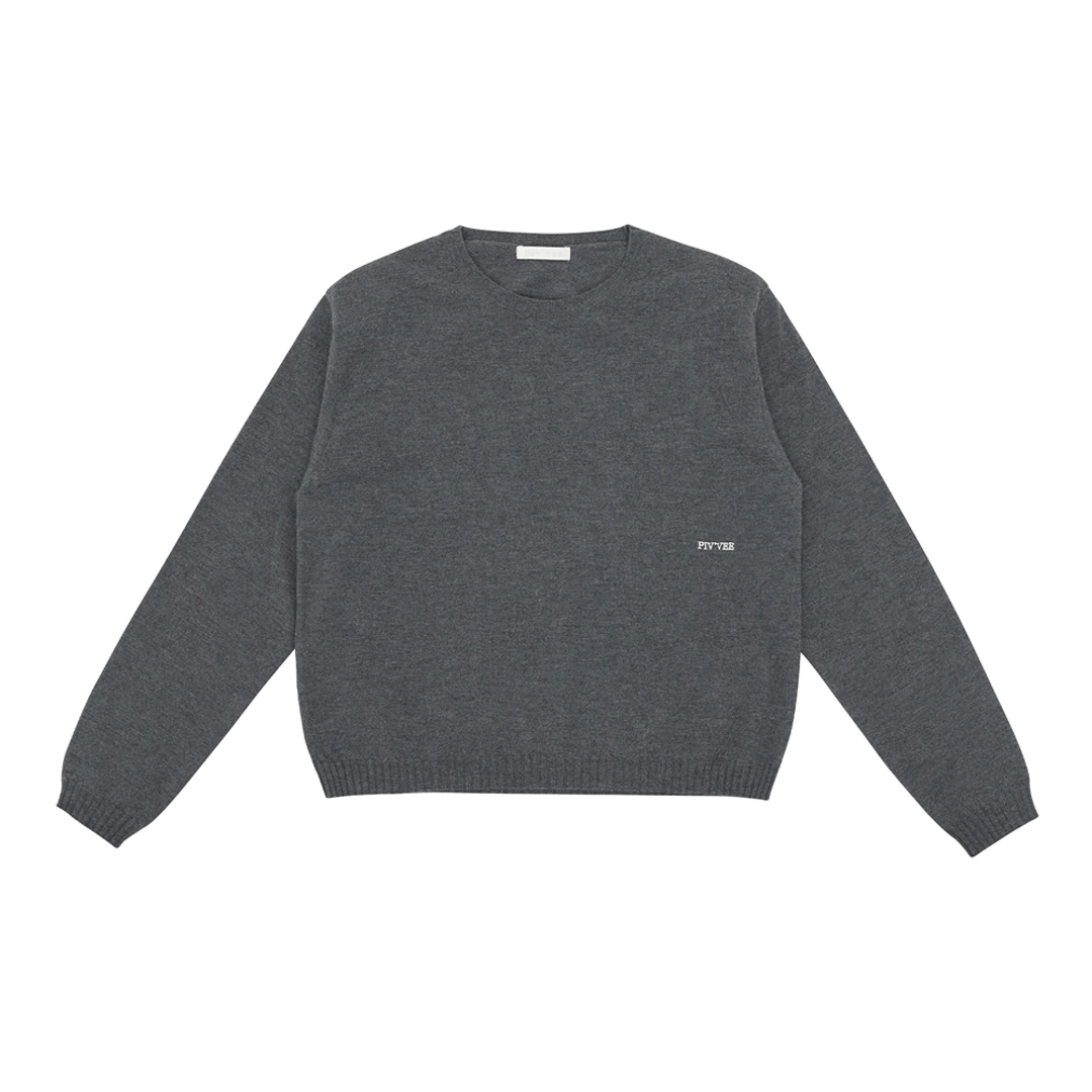 피브비 Shoulder Pad Knit Pullover (fuzzy charcoal) 상품 이미지 1