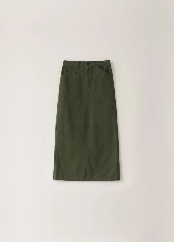 [Limited] Safari Washing Maxi Skirt - Khaki