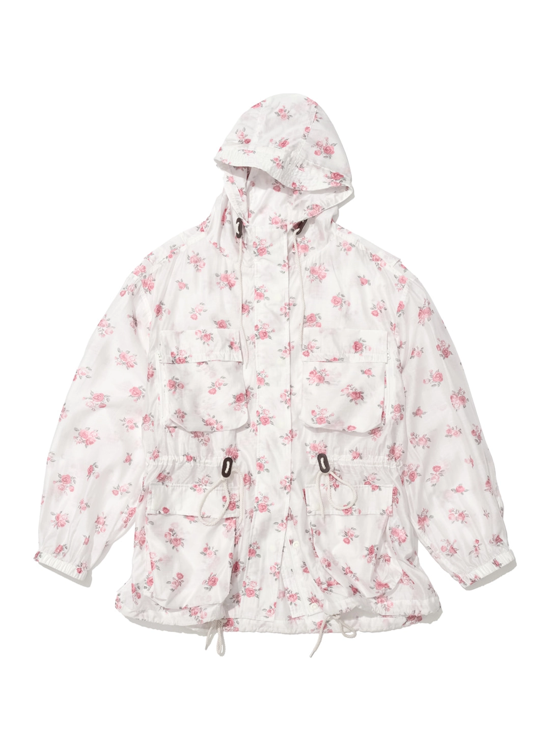 파르티멘토 [WOMEN] FLORAL LIGHTWEIGHT HOODED UTILITY JACKET_WHITE 상품 이미지 1