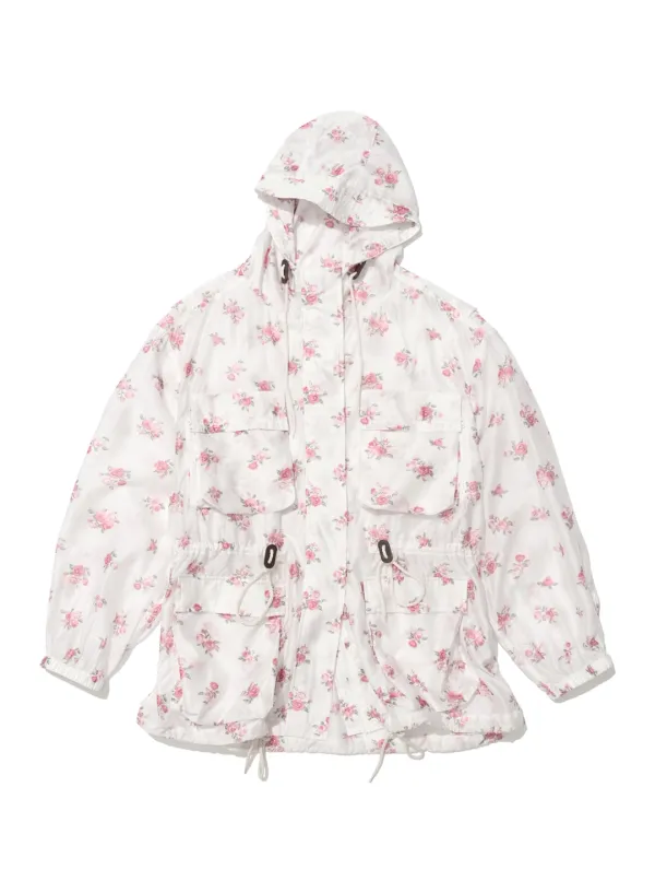 [WOMEN] FLORAL LIGHTWEIGHT HOODED UTILITY JACKET_WHITE