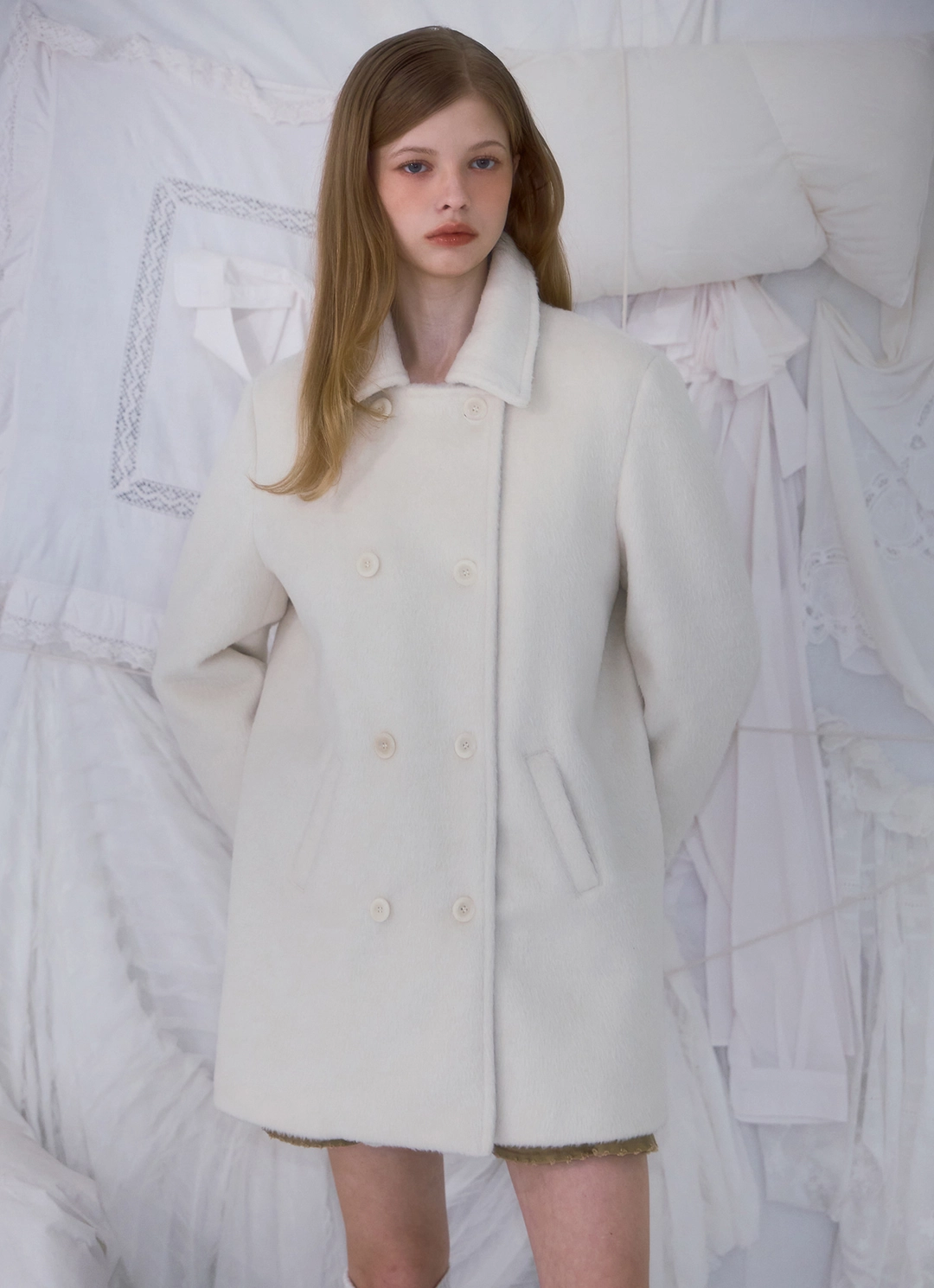 로제프란츠 Two-button Wool Half Coat [Ivory] 상품 이미지 2