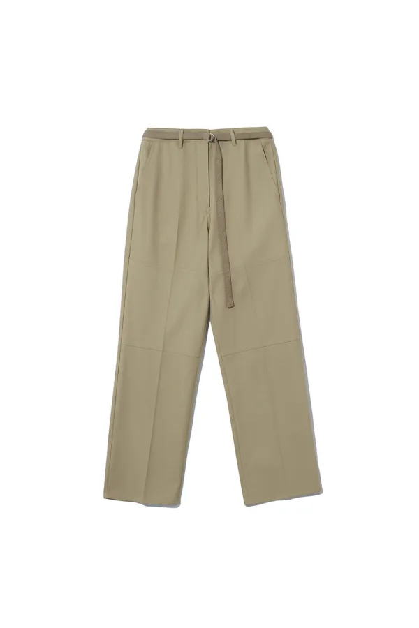 TWILL PANELED TROUSERS [BEIGE]