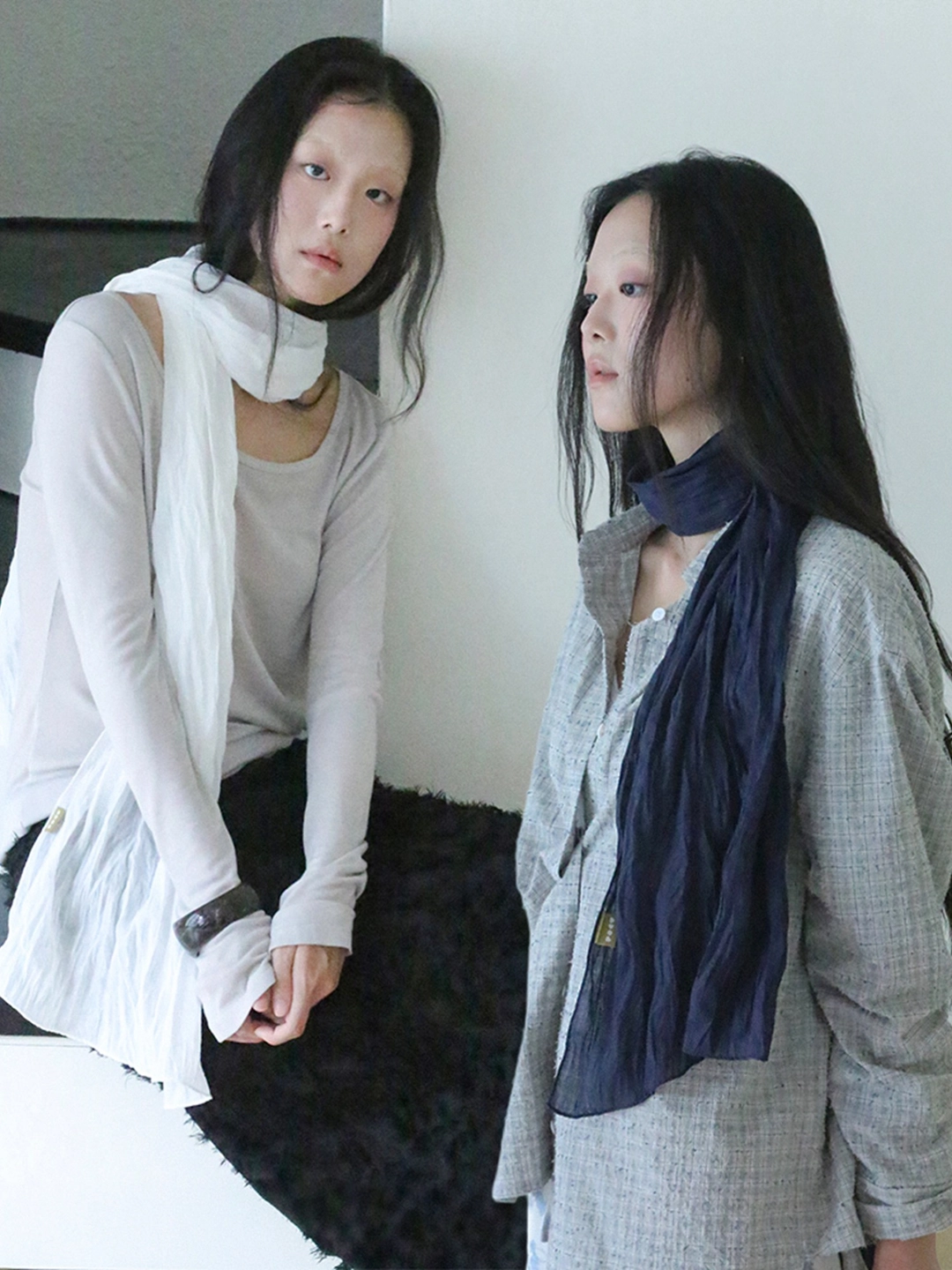 포에브 Solid Wide Crinkled Scarf [2 Color] 상품 이미지 2