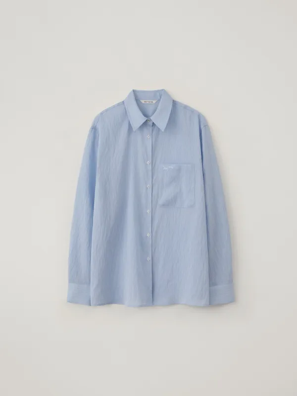 Parallel stripe shirt (airy blue)