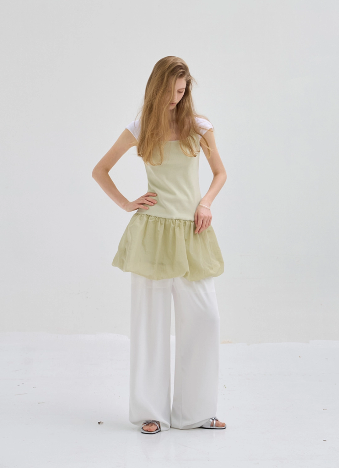 오디에스 [Essential] Volume Dress (Light Olive) 상품 이미지 2