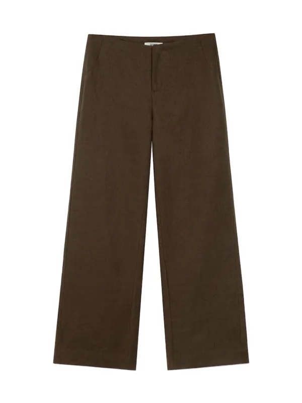[2nd] G LINEN SLACKS (BROWN)