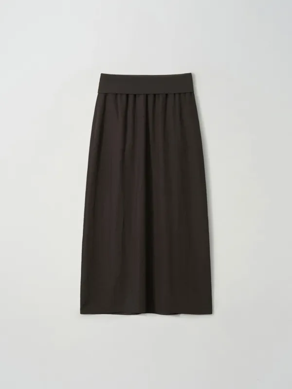 viscose banding skirt (soil brown)