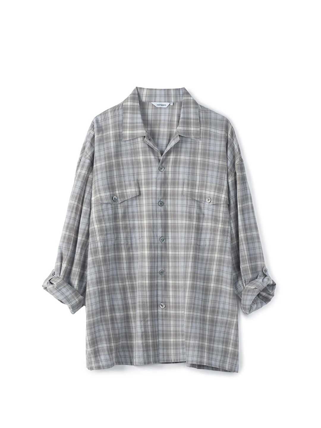 파르티멘토 Western Plaid Roll Up Shirts_Ash Gray 상품 이미지 3