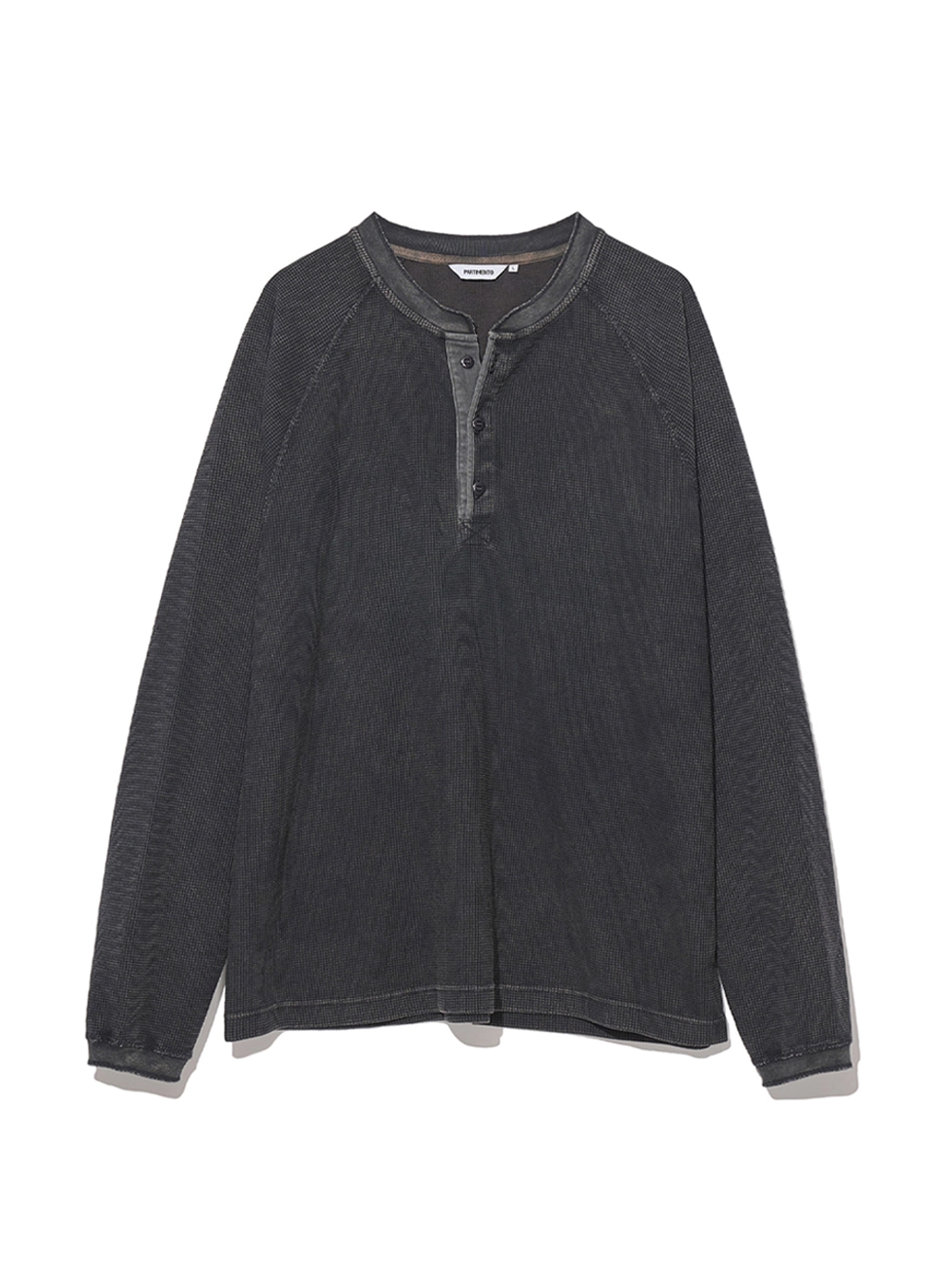 파르티멘토 Waffle Henley Long Sleeve_Charcoal 상품 이미지 1