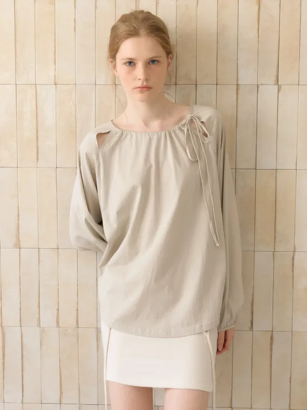 SHIRRING HALTER BLOUSE T [ SAGE ]