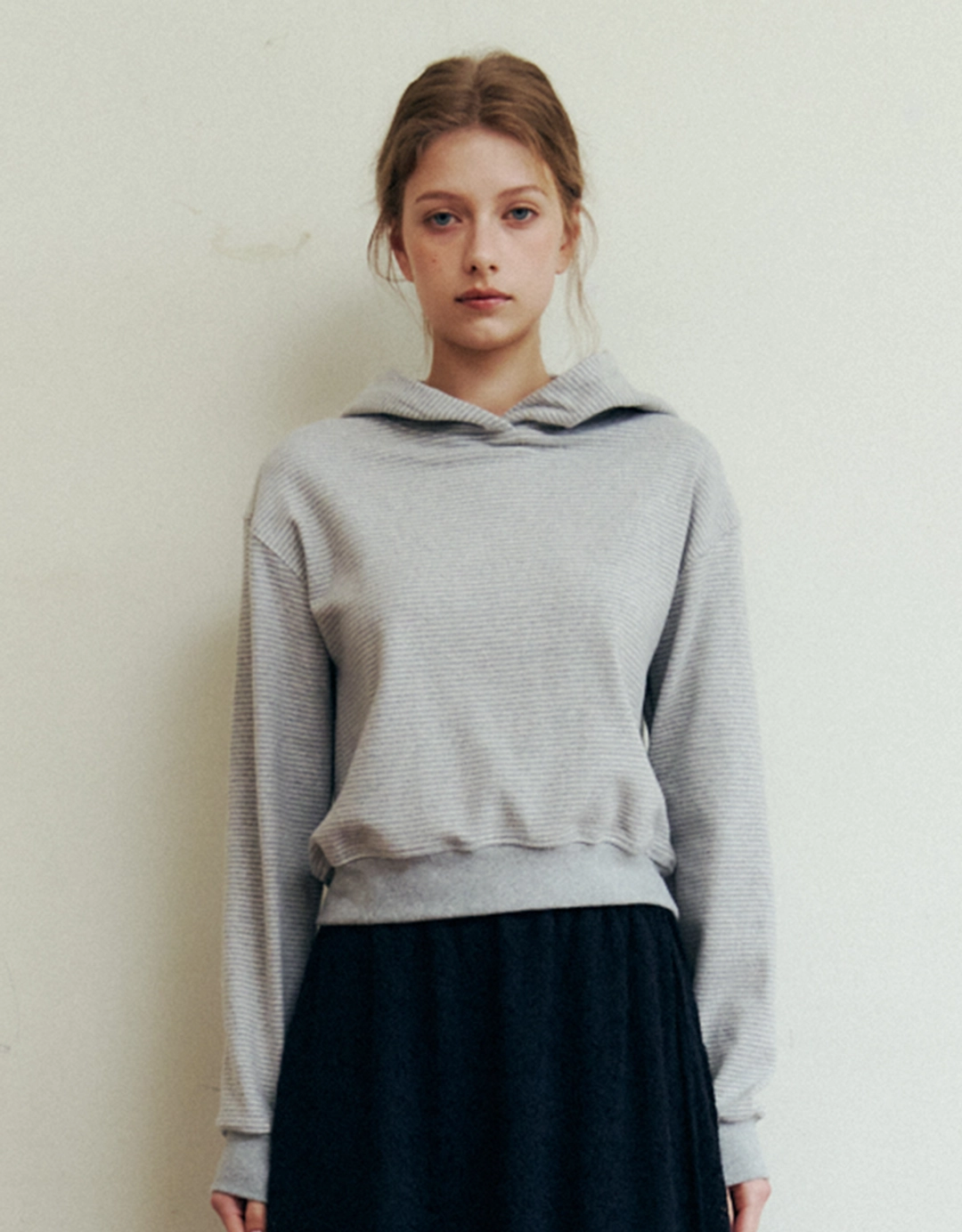 러브어스유 Cozy Stripe Hoodie (Melange) 상품 이미지 2