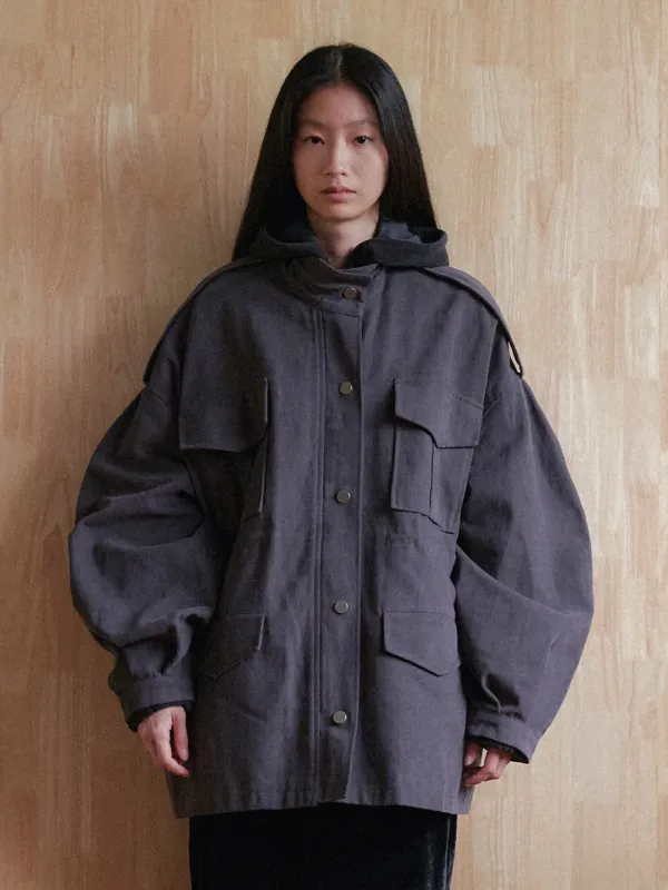 [26FW] Puff Cotton Jacket - Charcoal