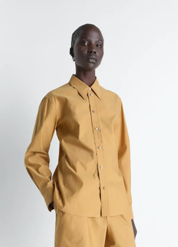 POINTED COLLAR SHIRT IN WASHED COTTON SILK