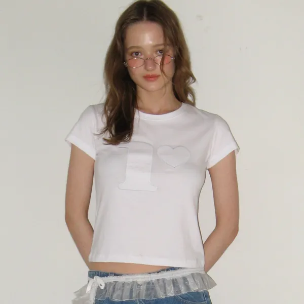 R STITCH SHORT SLEEVE T SHIRT WHITE