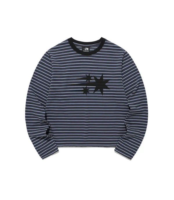 stripe 3star ls tee[charcoal]