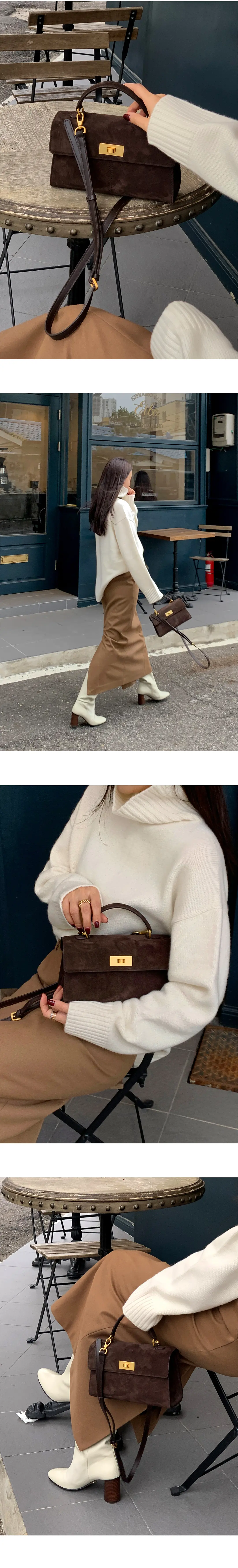 칙스라벨 레브 스퀘어백 22 (Small)  - Brown Suede 상품 이미지 2
