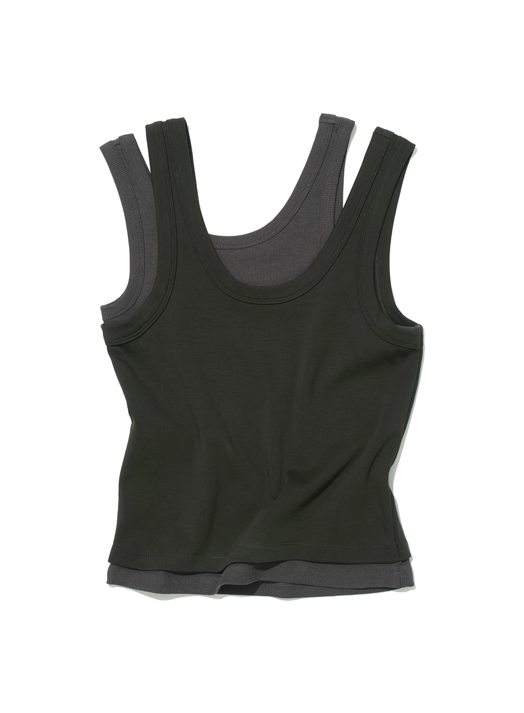 파르티멘토 [WOMEN] OVERLAY SLEEVELESS_KHAKI BROWN 상품 이미지 1
