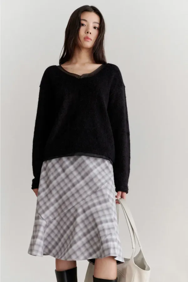 GRID MERMAID SKIRT (2size)
