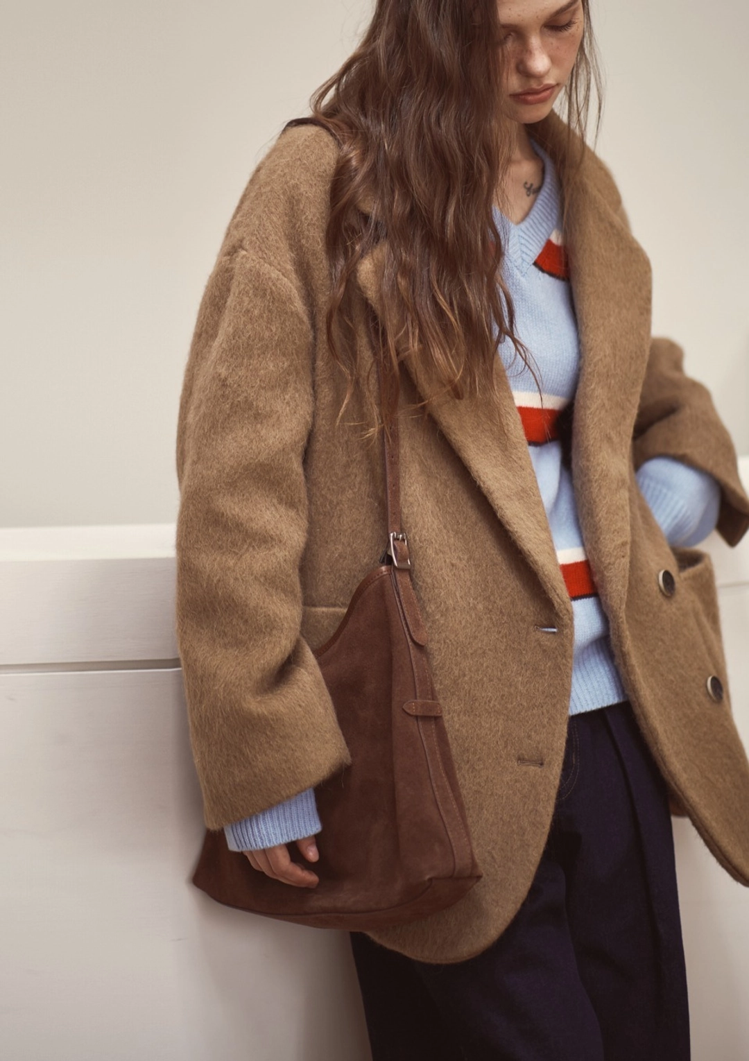 오픈도어 Over-fit Half Two Button Jacket Beige 상품 이미지 2