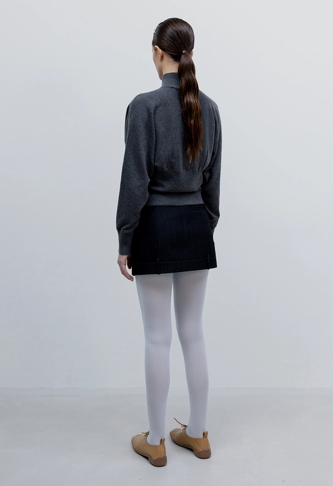 오픈와이와이 BUTTON UP BLOUSON CARDIGAN, CHARCOAL 상품 이미지 3