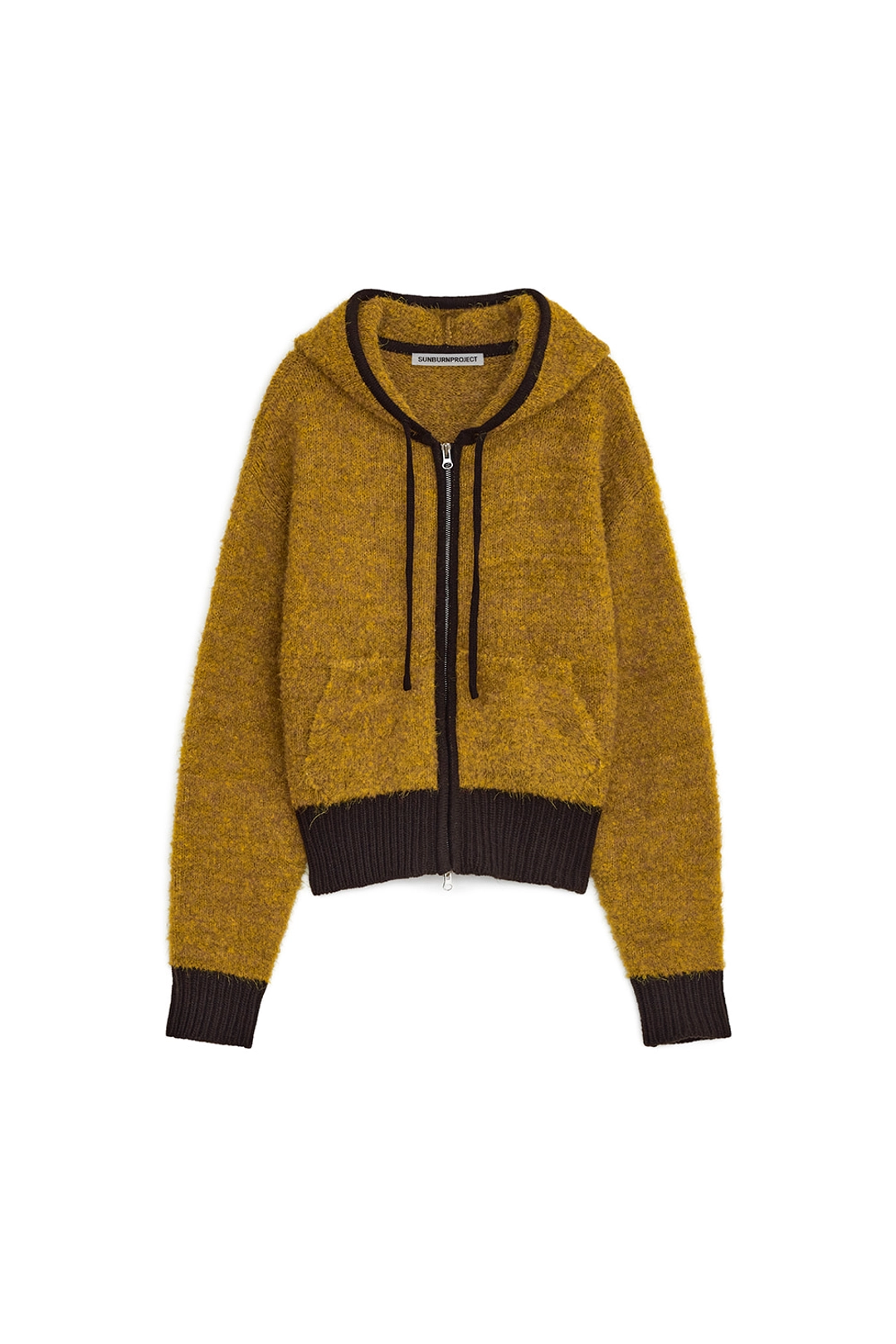 썬번프로젝트 BOUCLE KNIT HOODIE ZIP-UP, YELLOW 상품 이미지 1