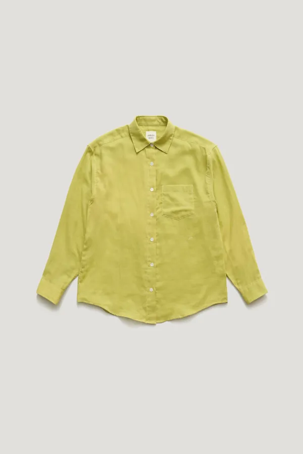 MORNY DOUBLE-GAUZE COTTON SHIRT_LIME YELLOW / ₩139,000 ->  ₩125,100 (10%)