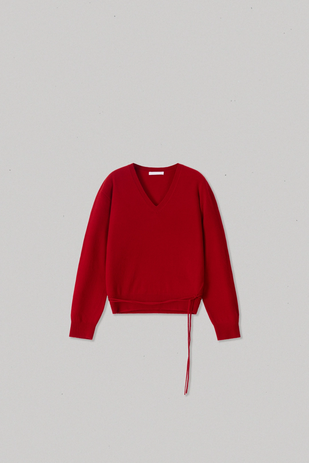 스앨더 27216_Red Draped String V-Neck Sweater 상품 이미지 1