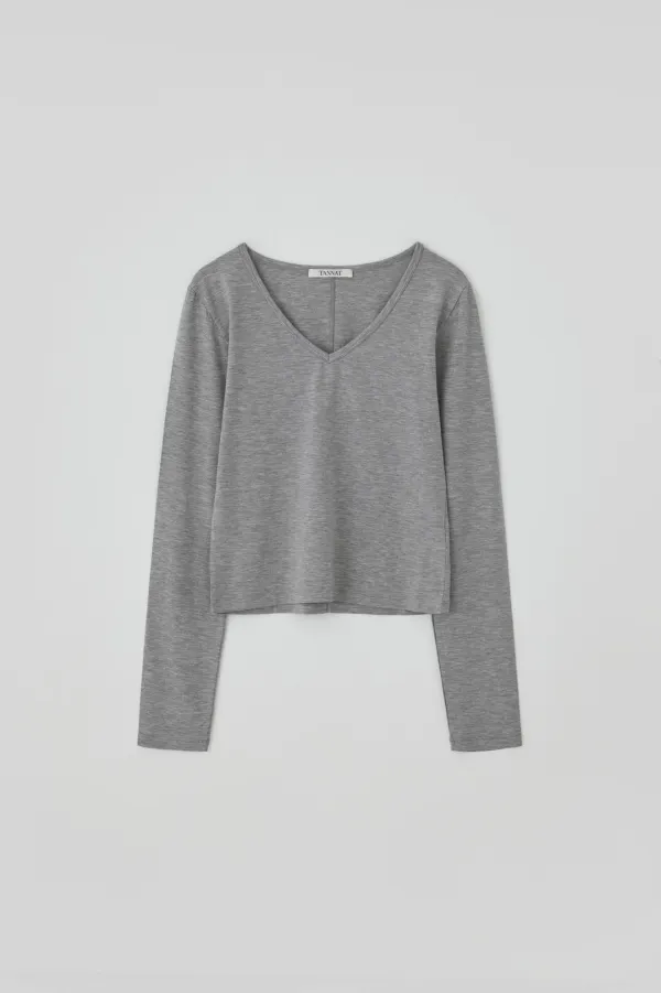 T/T Base v-neck t-shirt (melange gray)