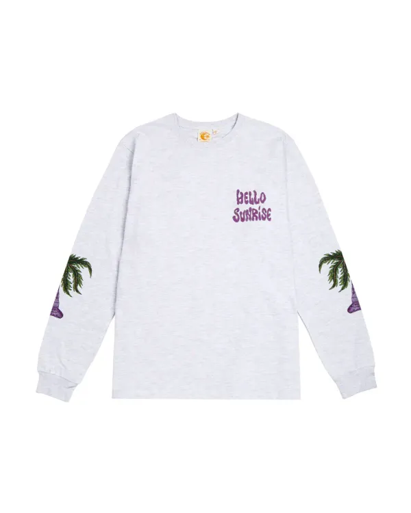 HS x Hank Palm Tree LS Tee_Light Gray