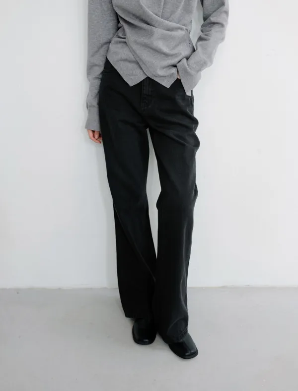 ESSENTIAL FLARE JEANS [DARK GREY] - Low Tide