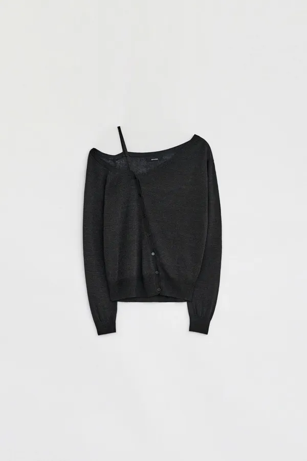 OFF SHOULDER STRAP CARDIGAN