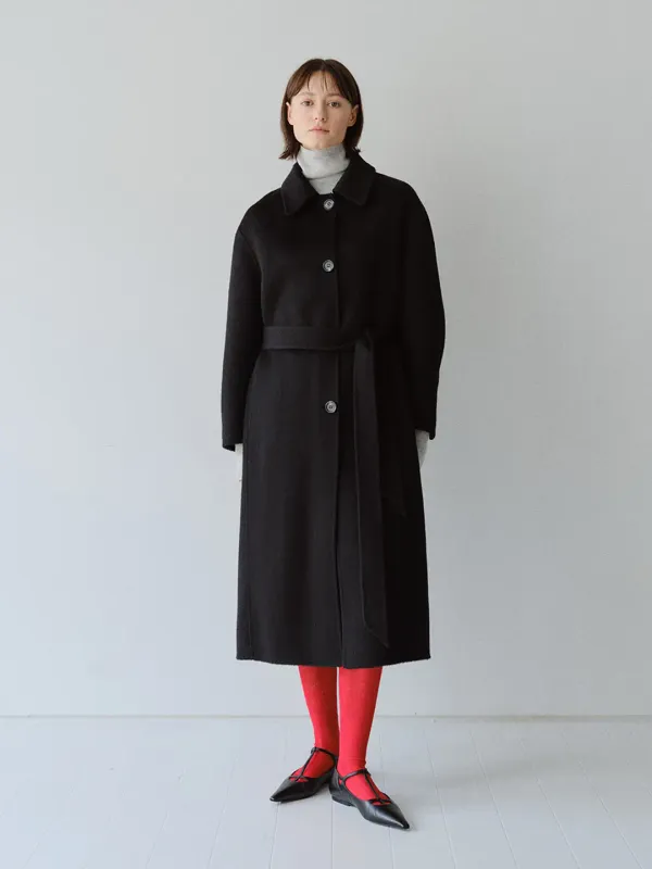 TFF PREMIUM WOOL SINGLE HOODED COAT_BLACK