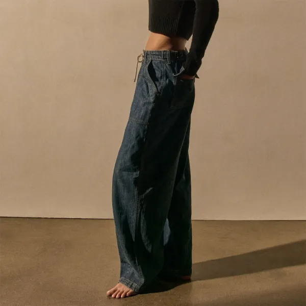 Denim Utility Pant - Medium Wash