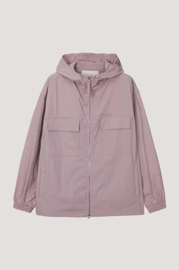 UNISEX HOODED WIND BREAKER LIGHT PINK_UDJU4A113P1