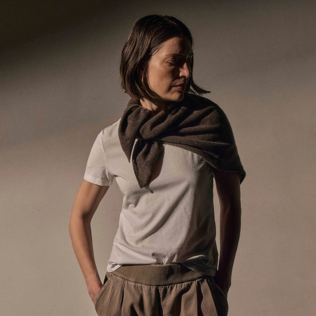 제임스펄스 Open Knit Cashmere Scarf - Brownstone 상품 이미지 3
