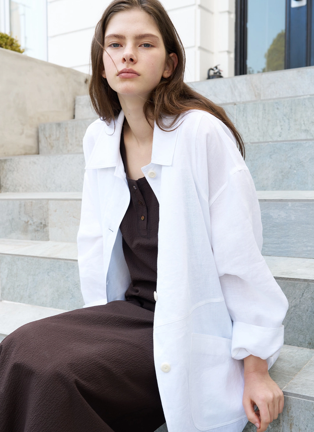 르닐 [6/18 예약배송] Relax Linen Jacket (Ivory) 상품 이미지 2