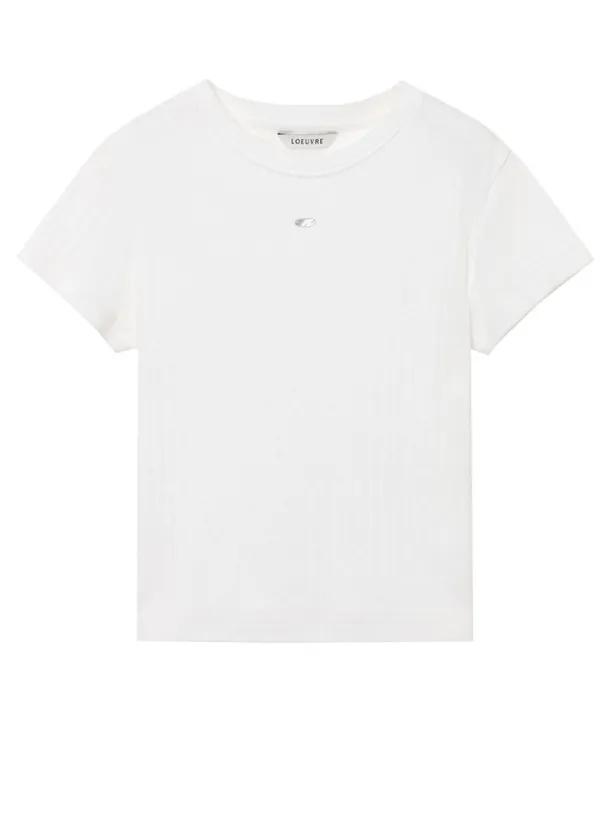 Basic Eyelet Solid T-Shirt SW5ME246_2color