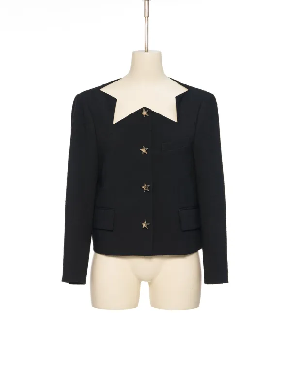 SS26 BLACK STAR-BUTTON JACKET