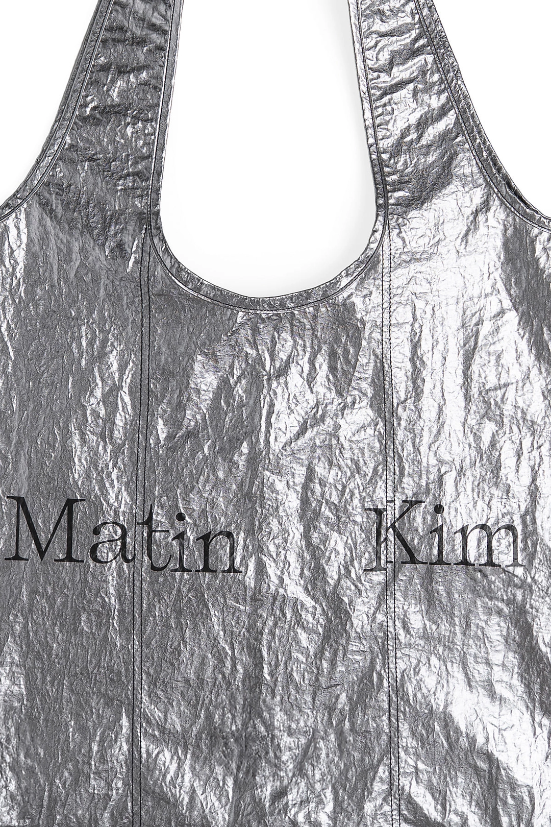 마뗑킴 MATIN LINE STITCH ECOBAG IN DARK SILVER 상품 이미지 2