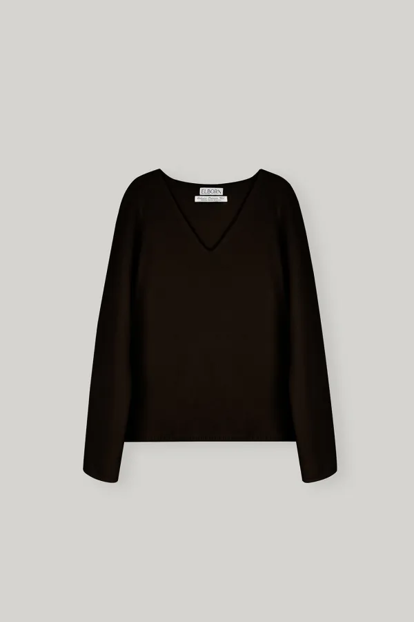 Rona Wool V-neck Knit Top