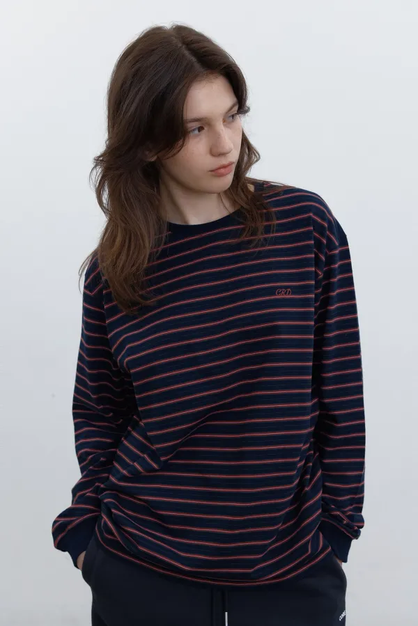 [5차] Sunday stripe t-shirt (navy)