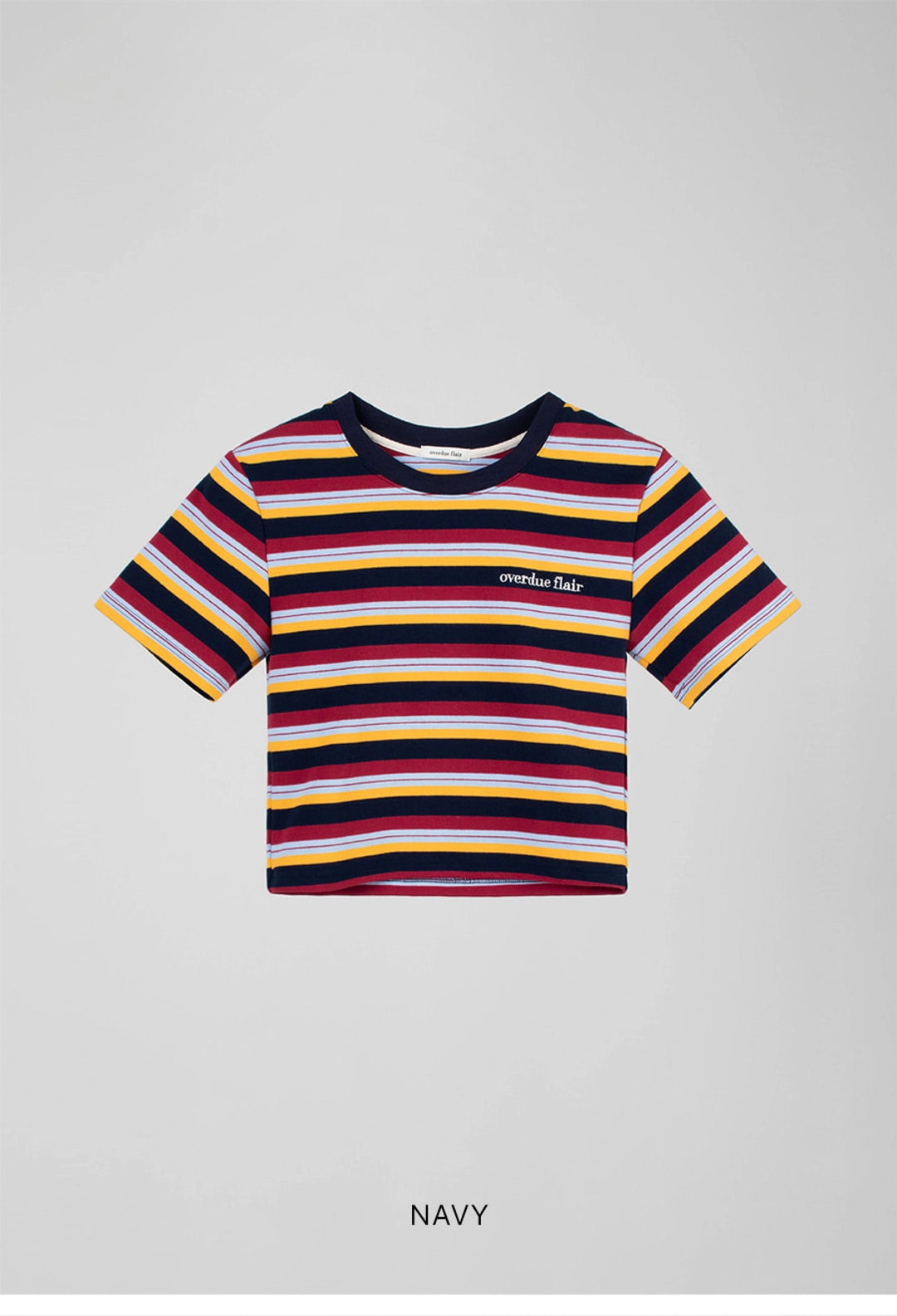 오버듀플레어 STRIPE CROP T-SHIRT_NAVY 상품 이미지 3