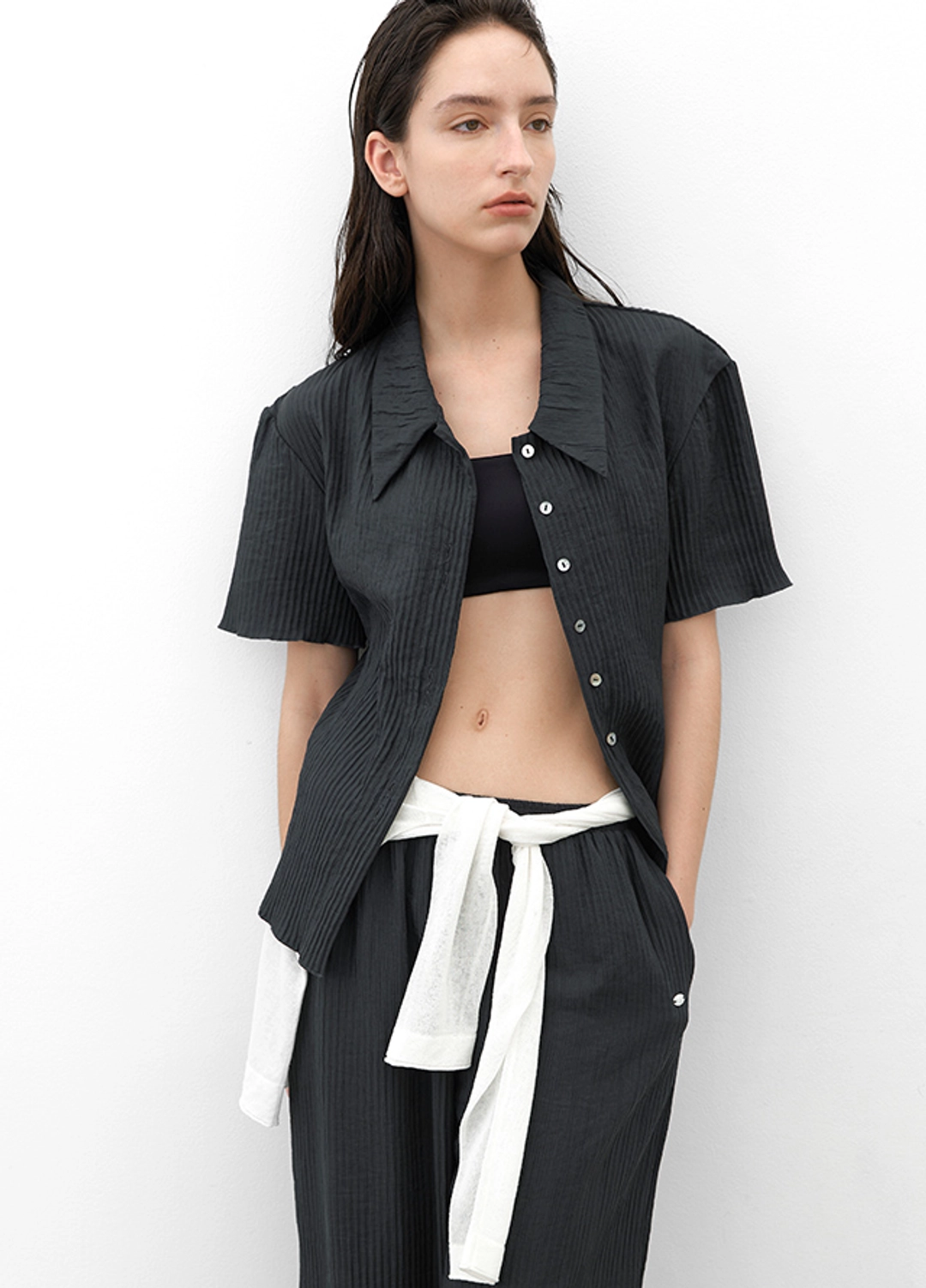 아뜰리에 나인 (BL-4312)LIT PLEATS SHIRT BLOUSE 상품 이미지 3